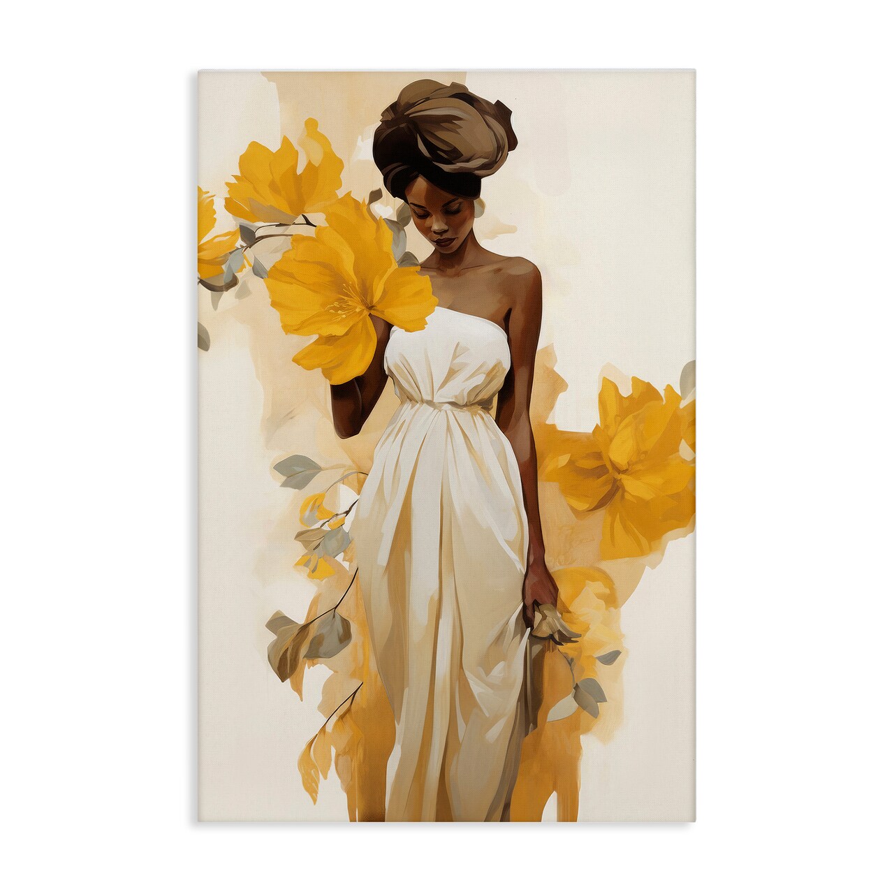 Stupell Industries Elegant Floral Woman Canvas Wall Art Design by Raymond Powers